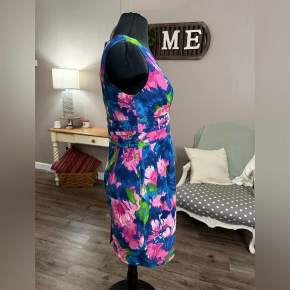 Shoshanna • Watercolor Floral Silk Blend Dress - Picture 8 of 12